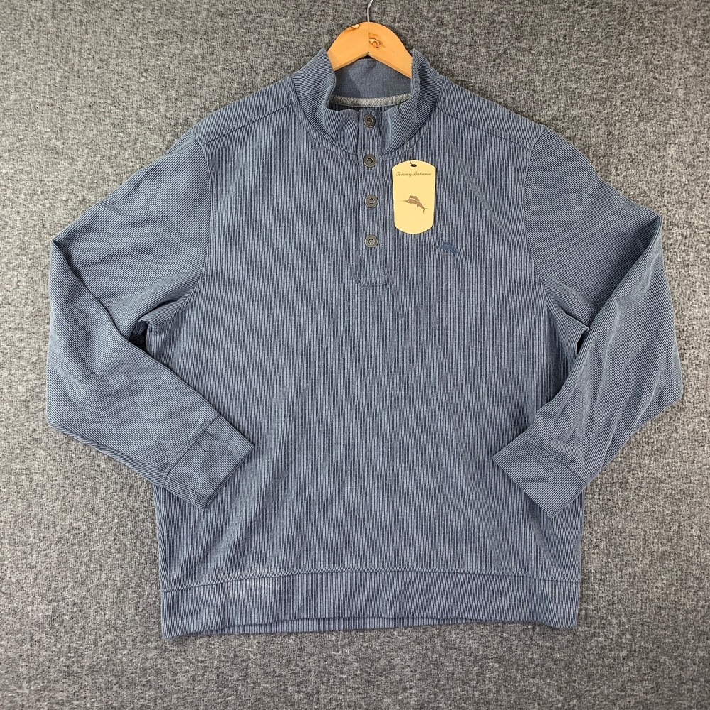 Tommy Bahama Pullover Sweater Men Extra Large Blue Note NEW